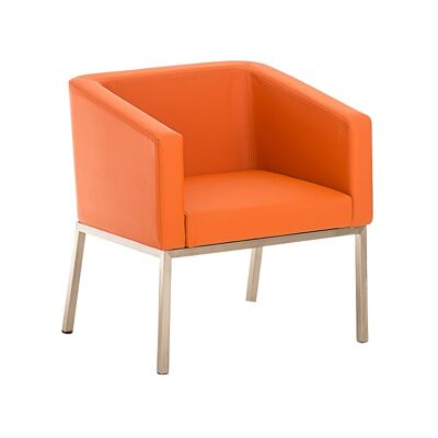 Armchair Nala orange 58x65x73 orange artificial leather stainless steel