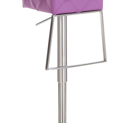 Taburete de bar Mansfield violeta 42x42x68 polipiel violeta acero inoxidable