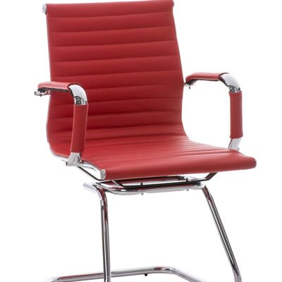 Visitor chair Roman genuine leather red 59x48x95 red Genuine leather