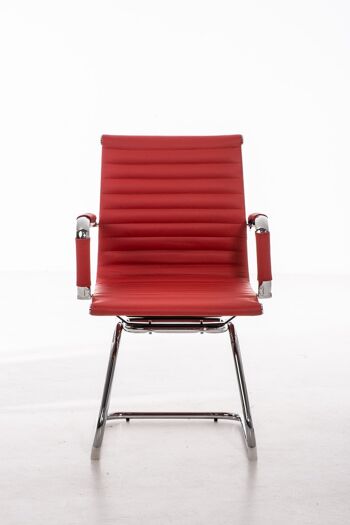Chaise visiteur romaine cuir véritable rouge 59x48x95 cuir véritable rouge 2