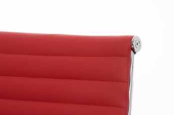 Chaise visiteur romaine cuir véritable rouge 59x48x95 cuir véritable rouge 5