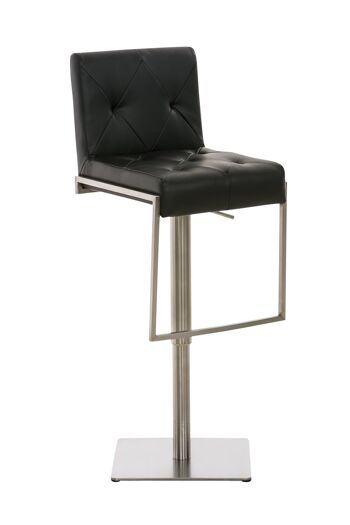 Tabouret de bar Toronto noir 45x42x89 cuir artificiel noir acier inoxydable 1