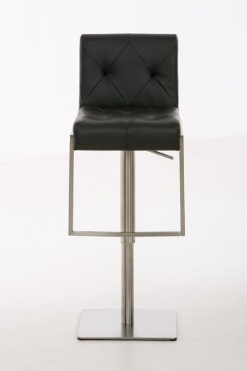 Tabouret de bar Toronto noir 45x42x89 cuir artificiel noir acier inoxydable 2