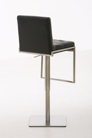 Tabouret de bar Toronto noir 45x42x89 cuir artificiel noir acier inoxydable 4