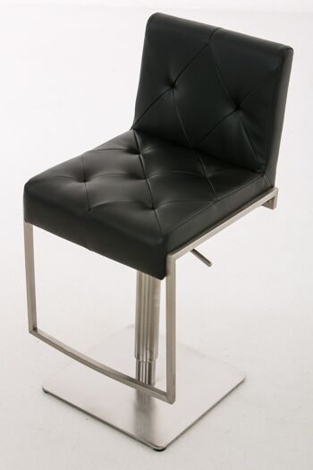 Tabouret de bar Toronto noir 45x42x89 cuir artificiel noir acier inoxydable 5