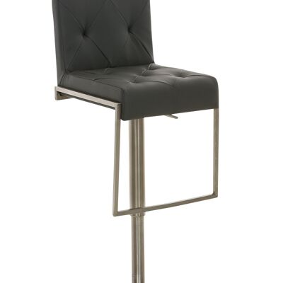 Tabouret de bar Toronto Grey 45x42x89 Similicuir gris acier inoxydable