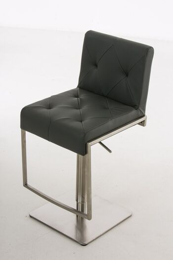 Tabouret de bar Toronto Grey 45x42x89 Similicuir gris acier inoxydable 5