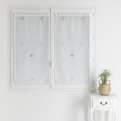 Pair of Embroidered Fancy Veil Windows - Terracotta - 60 X 120 cm