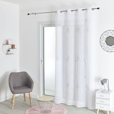 Voile Etamine Bordado - Gris - 140 X 240 cm