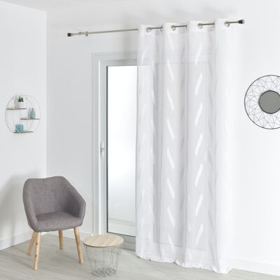 Jacquard Etamine Voile - Silber - 140 x 260 cm