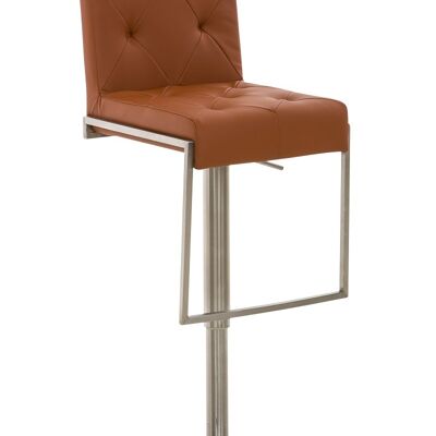 Tabouret de bar Toronto marron clair 45x42x89 cuir artificiel marron clair acier inoxydable