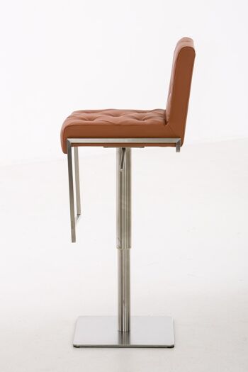 Tabouret de bar Toronto marron clair 45x42x89 cuir artificiel marron clair acier inoxydable 3