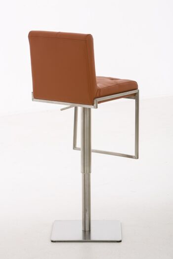 Tabouret de bar Toronto marron clair 45x42x89 cuir artificiel marron clair acier inoxydable 4