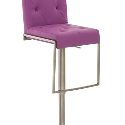 Taburete de bar Toronto violeta 45x42x89 polipiel violeta acero inoxidable