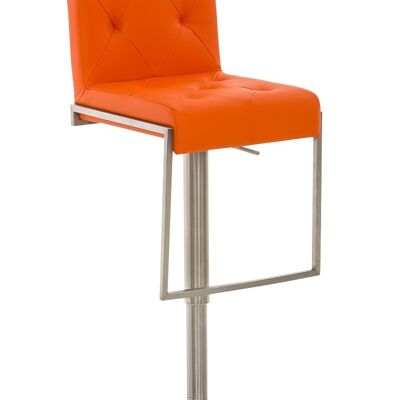 Taburete de bar Toronto naranja 45x42x89 cuero artificial naranja acero inoxidable