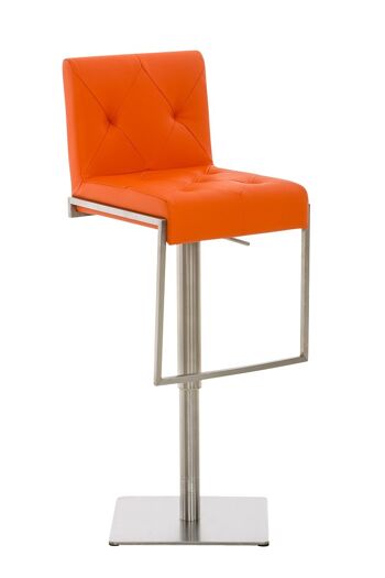 Tabouret de bar Toronto orange 45x42x89 cuir artificiel orange acier inoxydable 1