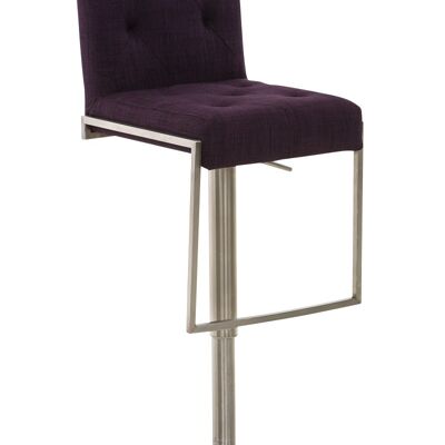 Sgabello da bar tessuto Toronto viola 45x42x89 acciaio inox viola ecopelle