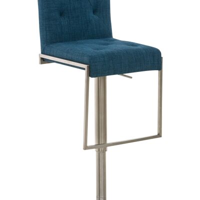 Barhocker Toronto Stoff blau 45x42x89 blau Kunstleder Edelstahl