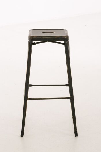 Tabouret de bar antique martre or noir 43x43x77 métal noir or métal 2