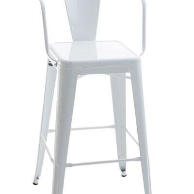 Taburete de bar Vasbro blanco 56x51x106 metal blanco metal