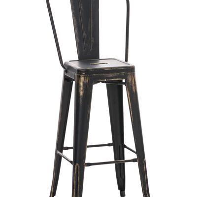 Bar stool Aiden antique black gold 52x44x115 black gold metal metal