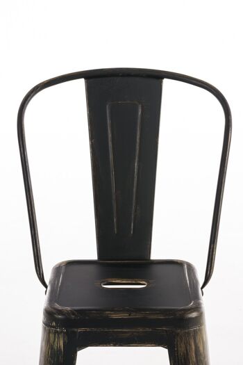 Tabouret de bar Aiden or noir antique 52x44x115 métal doré noir métal 2