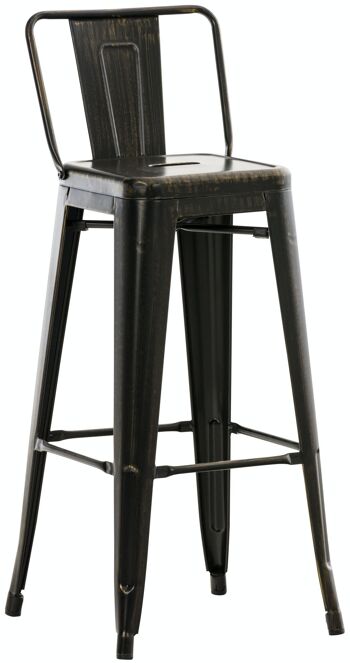 Tabouret de bar Mason antique noir doré 43x44x96 métal noir doré métal 1