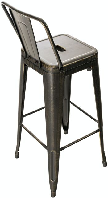 Tabouret de bar Mason antique noir doré 43x44x96 métal noir doré métal 4