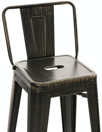 Tabouret de bar Mason antique noir doré 43x44x96 métal noir doré métal 5