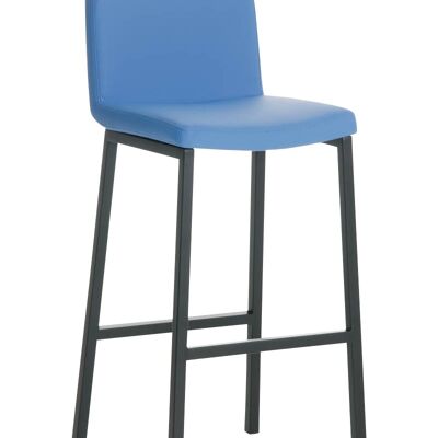 Tabouret de bar Vagos simili cuir B77 bleu 41x41x102 bleu simili cuir Métal noir mat