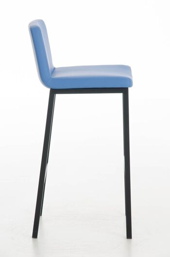 Tabouret de bar Vagos simili cuir B77 bleu 41x41x102 bleu simili cuir Métal noir mat 3