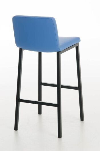 Tabouret de bar Vagos simili cuir B77 bleu 41x41x102 bleu simili cuir Métal noir mat 4