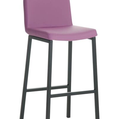 Sgabello da bar Vagos ecopelle B77 viola 41x41x102 ecopelle viola Metallo nero opaco