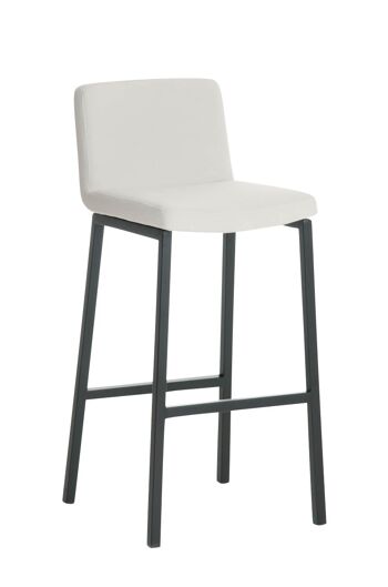 Tabouret de bar Vagos tissu B77 blanc 41x41x102 blanc Matière Métal noir mat 1