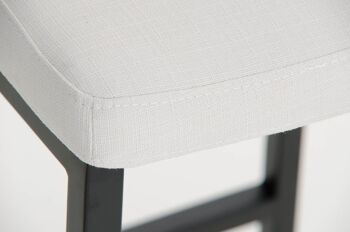 Tabouret de bar Vagos tissu B77 blanc 41x41x102 blanc Matière Métal noir mat 7