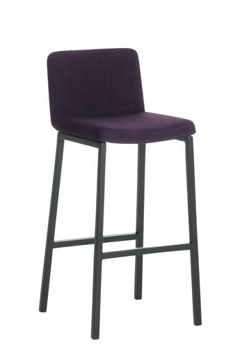 Tabouret de bar Vagos tissu B77 violet 41x41x102 violet Matière Métal noir mat 1