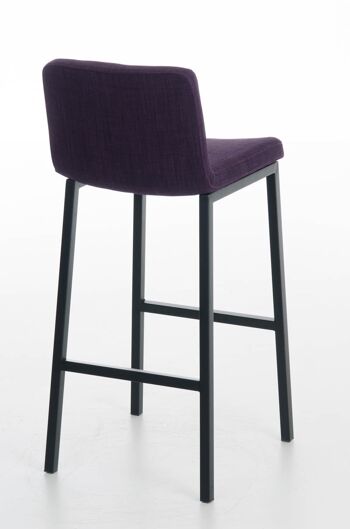 Tabouret de bar Vagos tissu B77 violet 41x41x102 violet Matière Métal noir mat 4