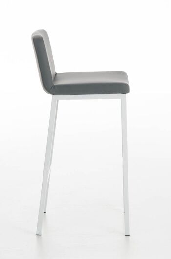 Tabouret de bar Vagos cuir artificiel W77 Gris 41x41x102 Cuir artificiel gris Métal blanc mat 3