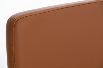 Tabouret de bar Vagos cuir artificiel W77 brun clair 41x41x102 cuir artificiel brun clair Métal blanc mat 5