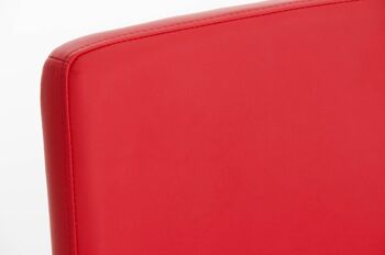 Tabouret de bar Vagos cuir artificiel W77 rouge 41x41x102 cuir artificiel rouge Métal blanc mat 5