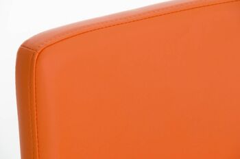 Tabouret de bar Vagos cuir artificiel W77 orange 41x41x102 cuir artificiel orange Métal blanc mat 5