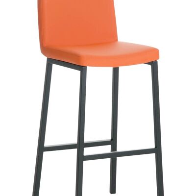 Tabouret de bar Vagos simili cuir B77 orange 41x41x102 simili cuir orange Métal noir mat