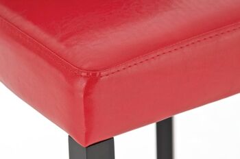 Tabouret de bar Lionel noir rouge 44x46x112 simili cuir rouge Bois 5