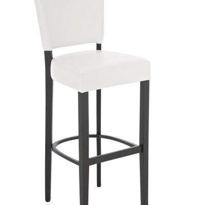 Tabouret de bar Lionel noir blanc 44x46x112 cuir artificiel blanc Bois