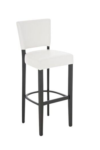 Tabouret de bar Lionel noir blanc 44x46x112 cuir artificiel blanc Bois 1