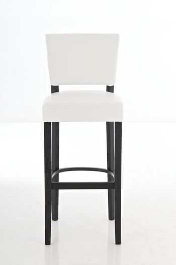 Tabouret de bar Lionel noir blanc 44x46x112 cuir artificiel blanc Bois 2