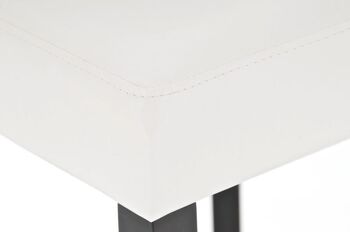 Tabouret de bar Lionel noir blanc 44x46x112 cuir artificiel blanc Bois 5