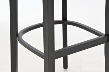 Tabouret de bar Lionel noir blanc 44x46x112 cuir artificiel blanc Bois 6