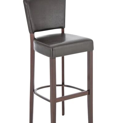 Tabouret de bar Lionel cappuccino marron 44x46x112 simili cuir marron Bois