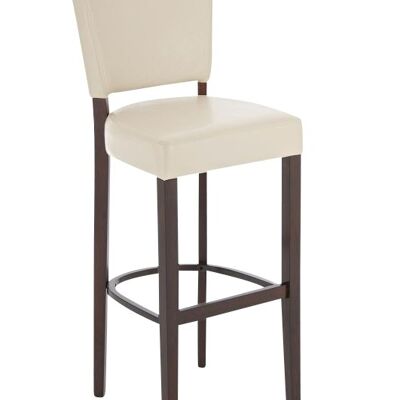 Tabouret de bar Lionel cappuccino crème 44x46x112 cuir artificiel crème Bois